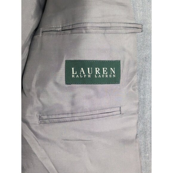 Lauren Ralph Lauren Silk Wool Blend Men's Chevron Print Sport Jacket Blazer 42S - Picture 4 of 6